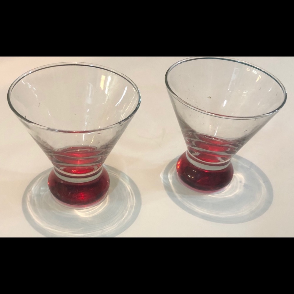 Martini glasses bar red drink decor